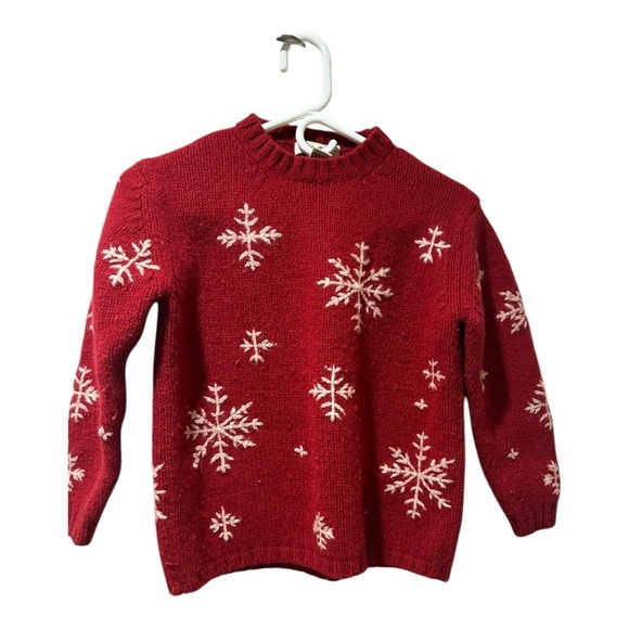 Red vintage Eddie Bauer‎ snowflake sweater - Picture 1 of 3
